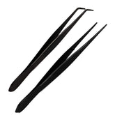 Stainless Steel Kitchen Culinary Tweezers Tip Online Shop by Tweezer World with Curved & Straight Chef Kitchen Black PVC Round